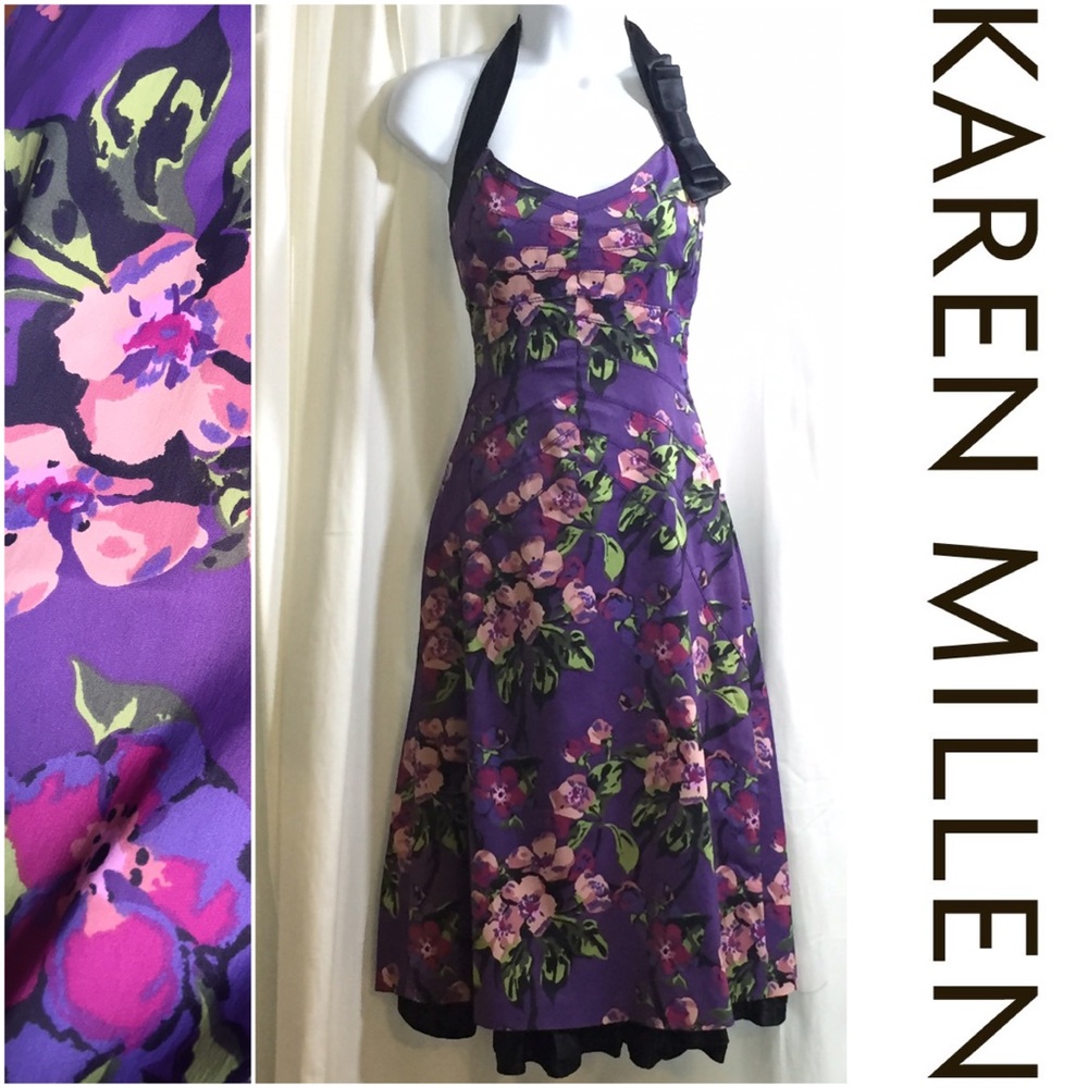 Karen Millen Purple Floral Dress